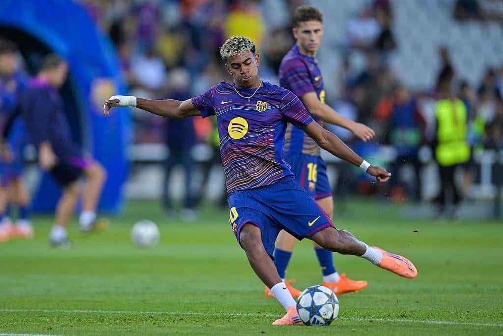 Lamine Yamal during his early football career with Barcelona