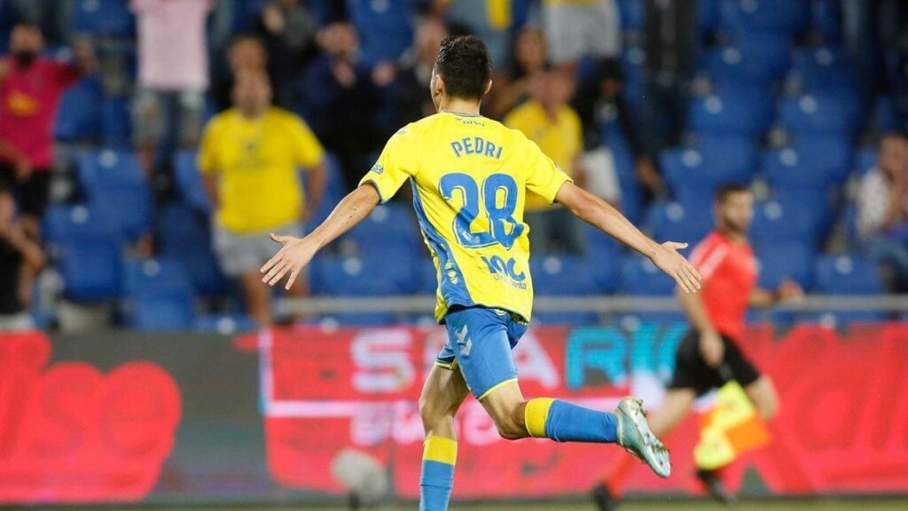 Pedri debut for UD Las Palmas at Estadio Gran Canaria football stadium